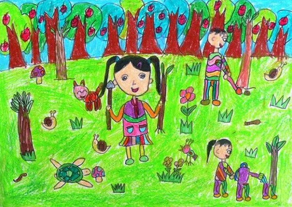 Appreciation of Happy Arbor Day Children’s Drawings Arbor Day Pictures