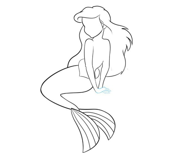 How to draw cartoon mermaid