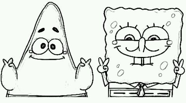 Simple drawings of cartoon characters, a complete collection of simple drawing pictures of SpongeBob SquarePants