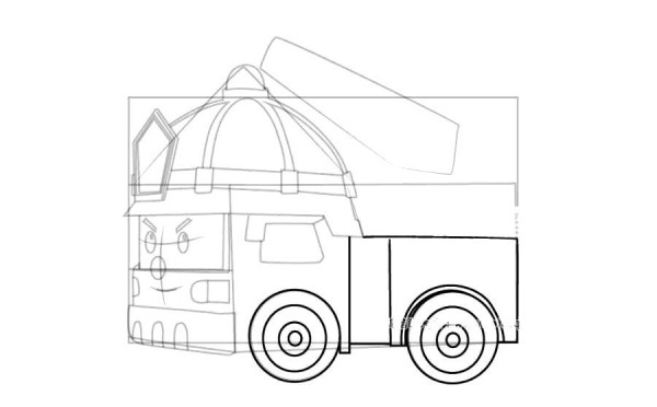 Police car Perroy simple drawing