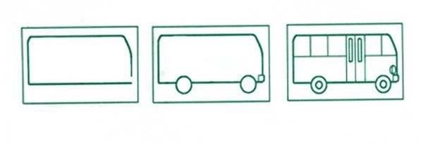 Bus simple drawing tutorial exploded view: How to draw a bus