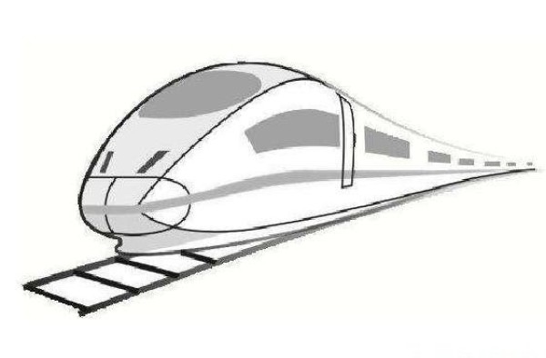 Simple drawing of a speeding train