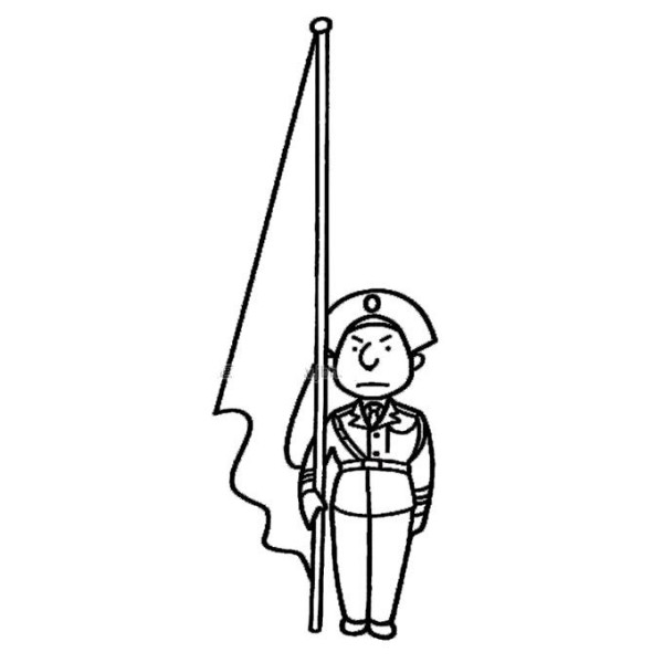 Flag raising hand simple strokes picture