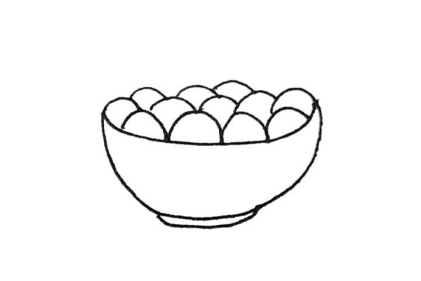 How to draw a bowl of glutinous rice balls