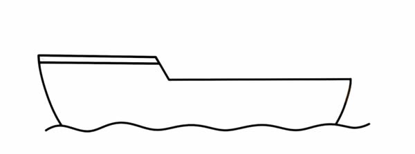 Simple and beautiful fishing boat sketch