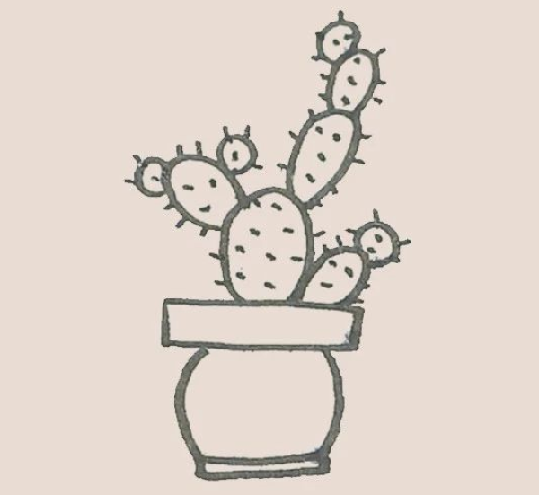 Simple drawing of cactus