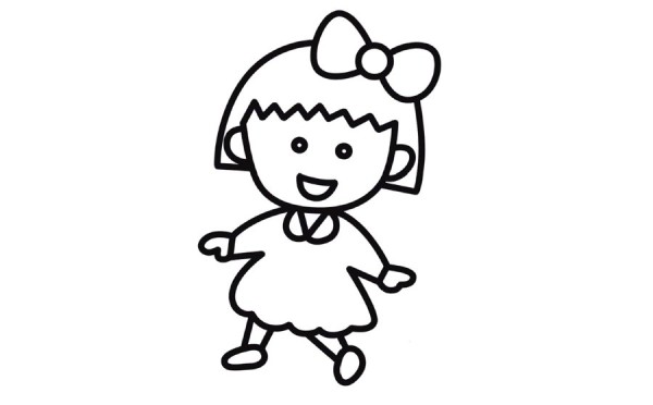 Cute Chibi Maruko-chan simple drawing picture