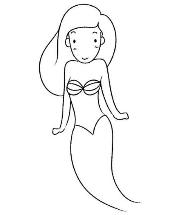 Beautiful mermaid simple drawing tutorial