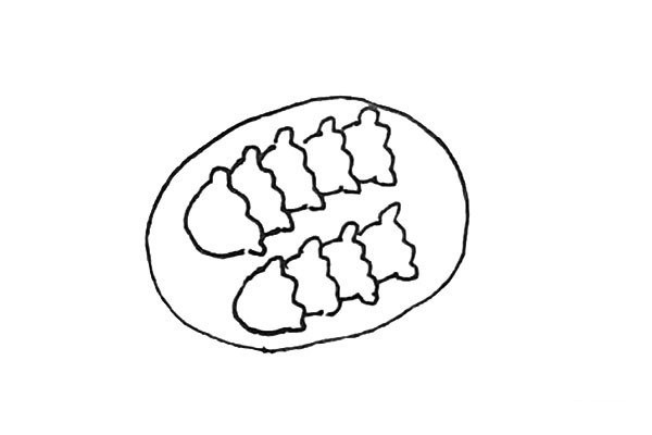 How to draw New Year dumplings