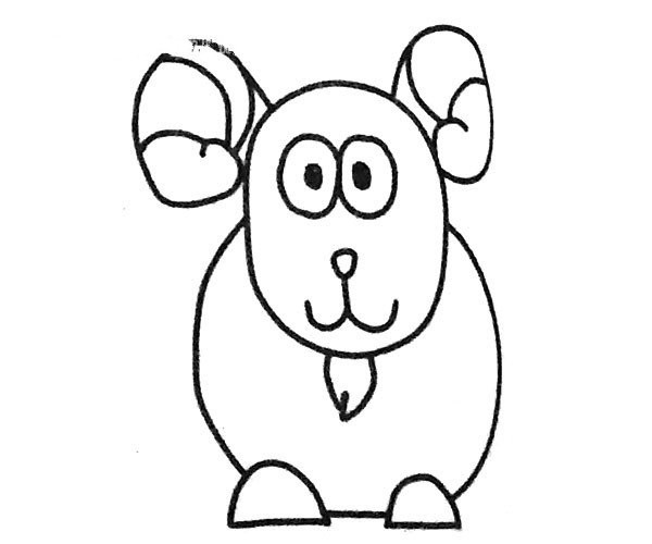 Six simple drawing pictures of cartoon goats