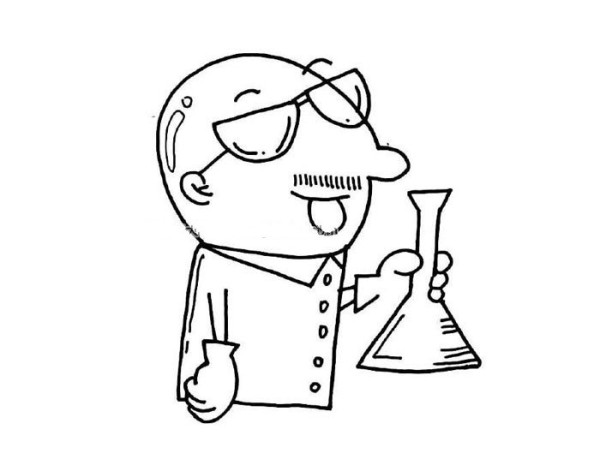 Chemistry teacher simple drawing picture