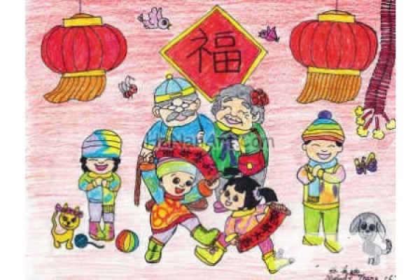 Childrens drawings about the Double Ninth Festival-Happy Festival