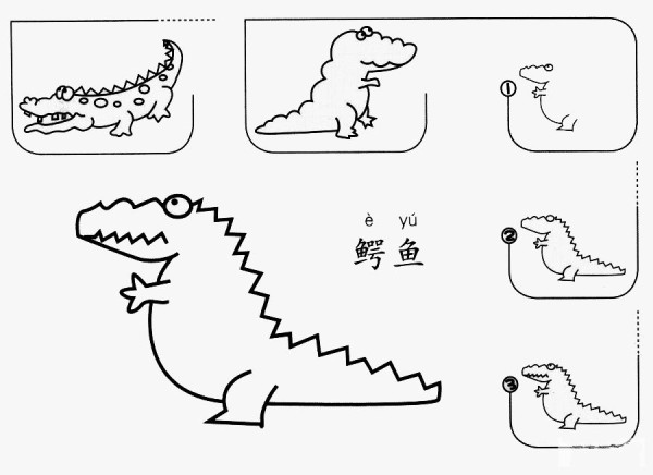 How to draw a national protected animal crocodile