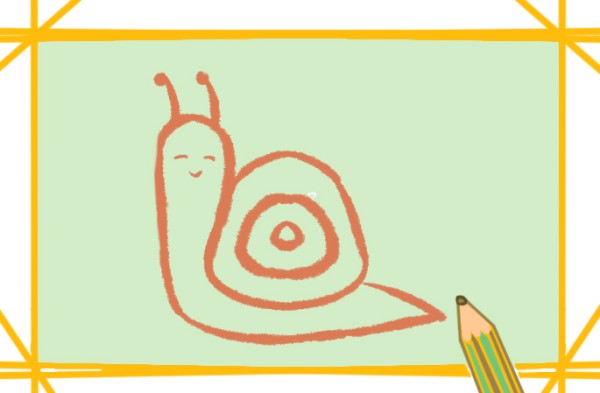 How to draw a snail on the grass