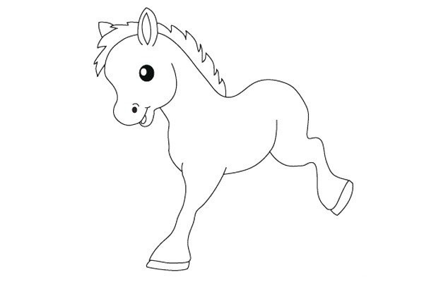 Simple drawing tutorial of drawing a cute pony