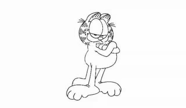 Draw a naughty Garfield cat