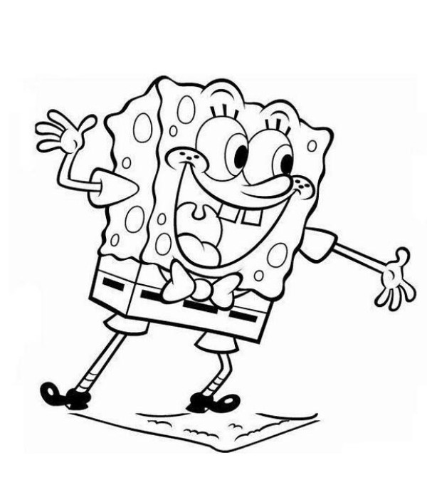 Simple drawings of cartoon characters, simple drawing pictures of SpongeBob SquarePants