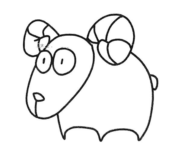 Six simple drawing pictures of cartoon goats