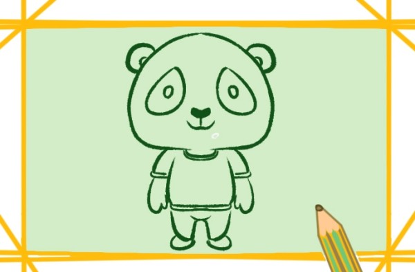 Cartoon giant panda simple drawing