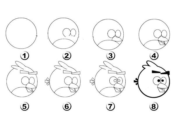 Angry Birds simple drawing tutorial