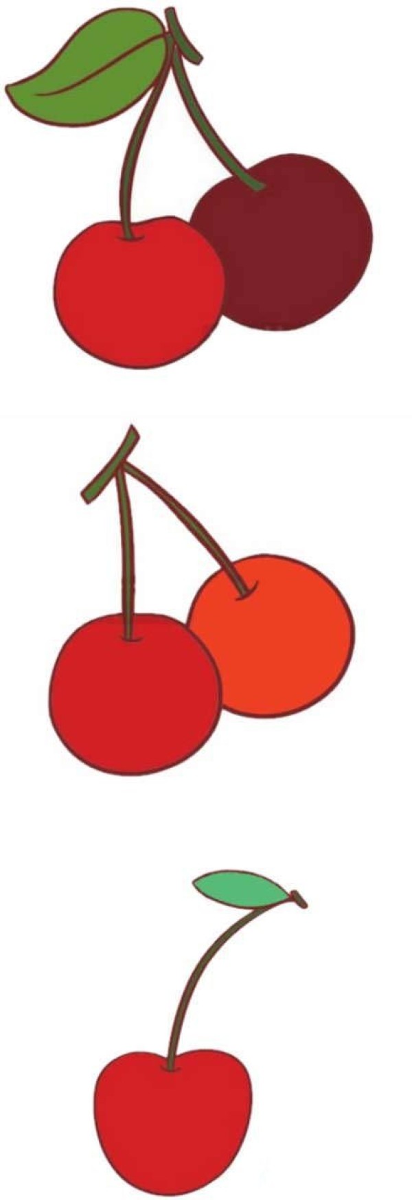 How to draw colored cherries