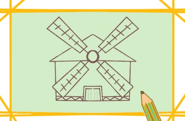 Simple drawing of ancient windmill