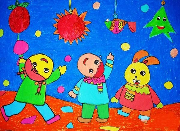 Appreciation of children’s paintings of lanterns on the fifteenth day of the first lunar month in 2017