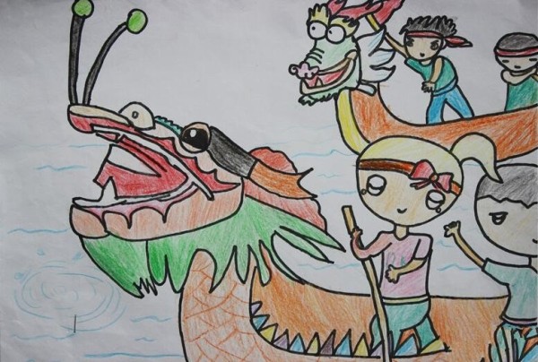 Dragon Boat Festival painting works: Dragon Boat Race on May 5th