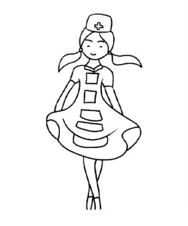 Cartoon nurses simple drawing picture