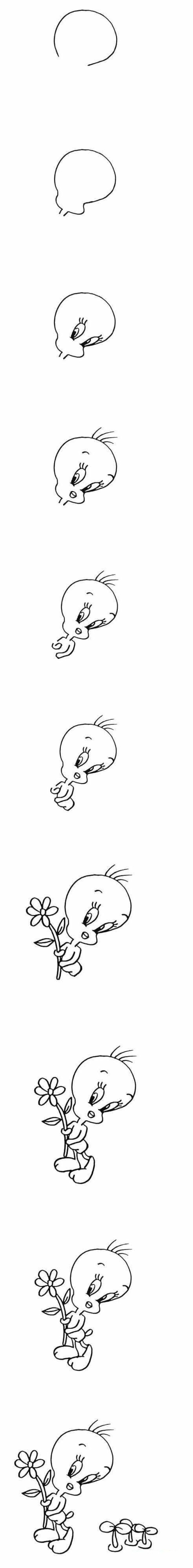 How to draw a cartoon little yellow duck