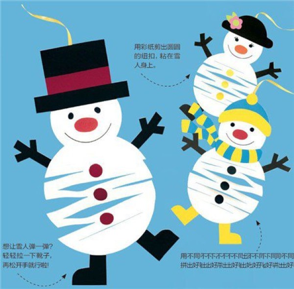 Detailed illustration: Homemade Christmas snowman