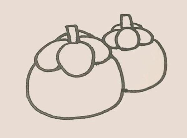 Simple drawing of mangosteen