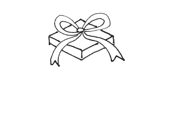 How to draw a Christmas gift box