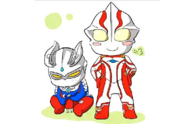 Cute Q version of Ultraman Mebius and Ultraman Zero combination