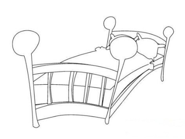 How to draw a simple and beautiful childrens bed