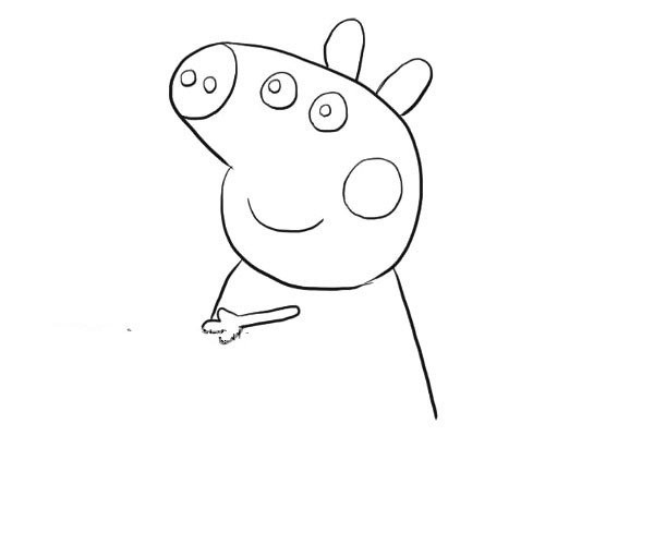 Learn to draw Peppa Pig riding a bicycle step by step