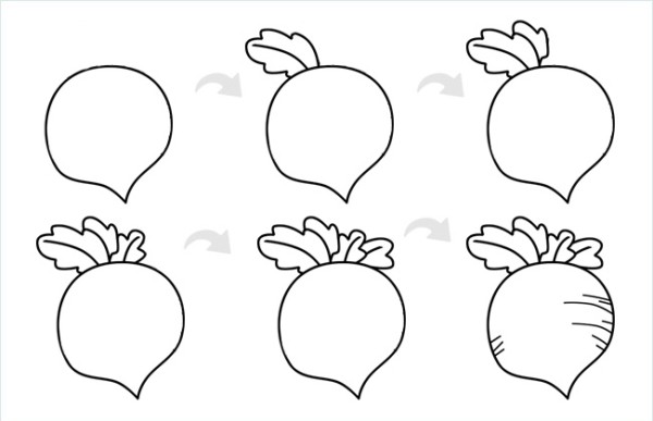 Simple and vivid radish drawing pictures and steps