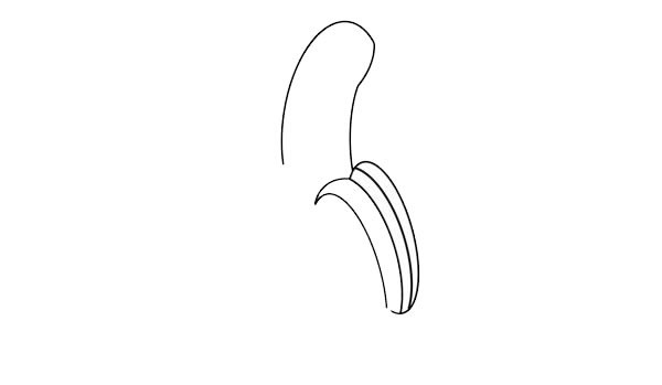 Simple drawing of peeled banana