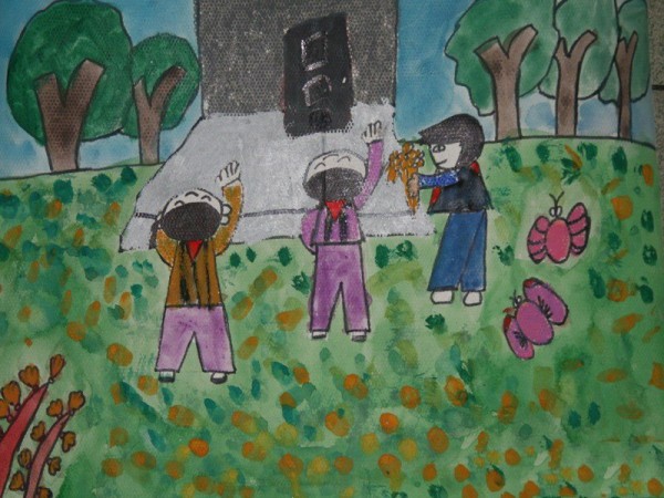 Childrens paintings of tomb-sweeping during Qingming Festival - Tomb-sweeping Festival to honor the heroes and martyrs