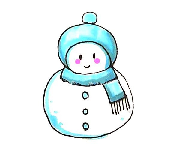 Learn to draw a cute little snowman