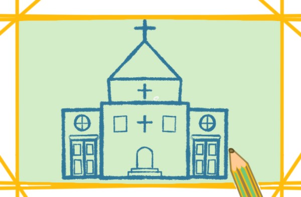 How to draw a white church