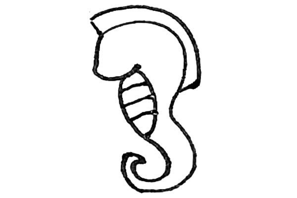 Children learn to draw seahorses easily