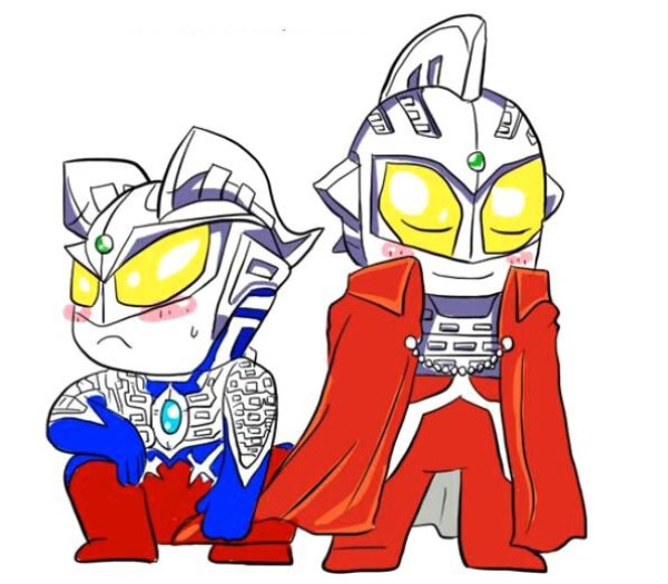 The proud Ultraman Zero and Ultraman Seven