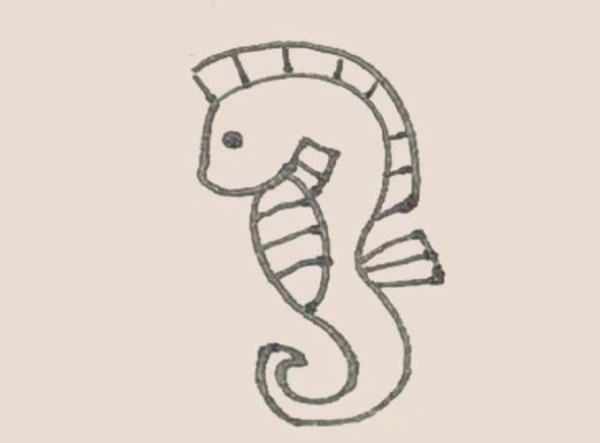 Simple drawing of seahorse