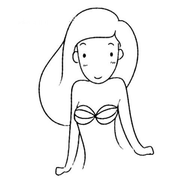 Beautiful mermaid simple drawing tutorial