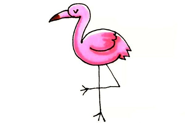 Learn to draw a flamingo easily