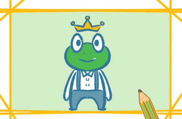 Simple drawing of frog wearing crown