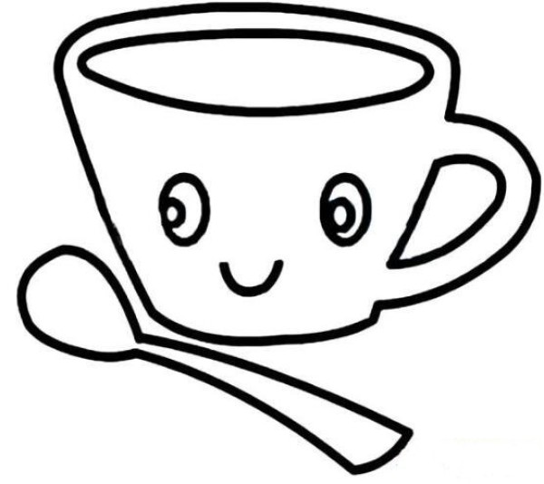 How to draw a cartoon coffee cup