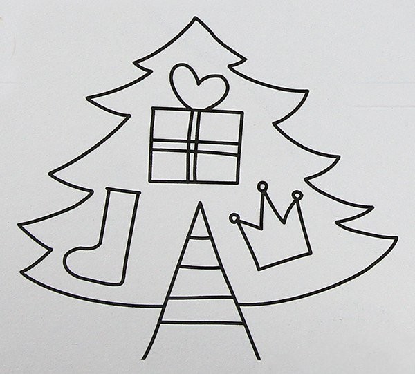 Kindergarten simple drawing lesson plan Christmas tree making