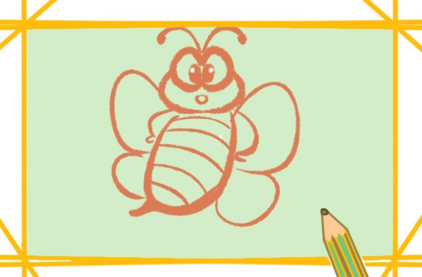 Cartoon yellow bee simple drawing